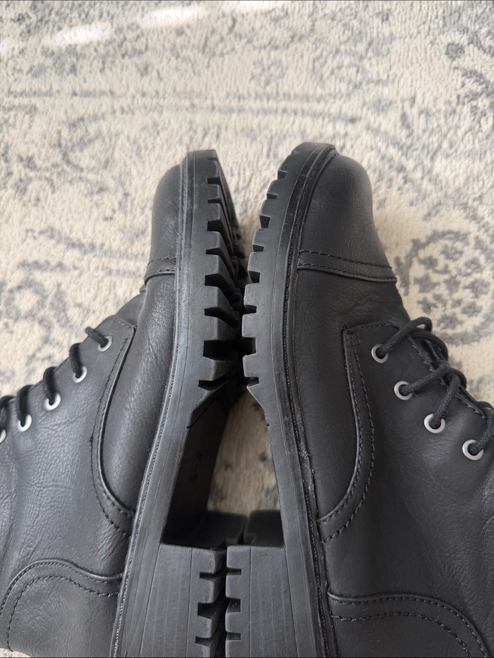 Black Lace-Up Combat Boots - Women's - Picture 4 of 8